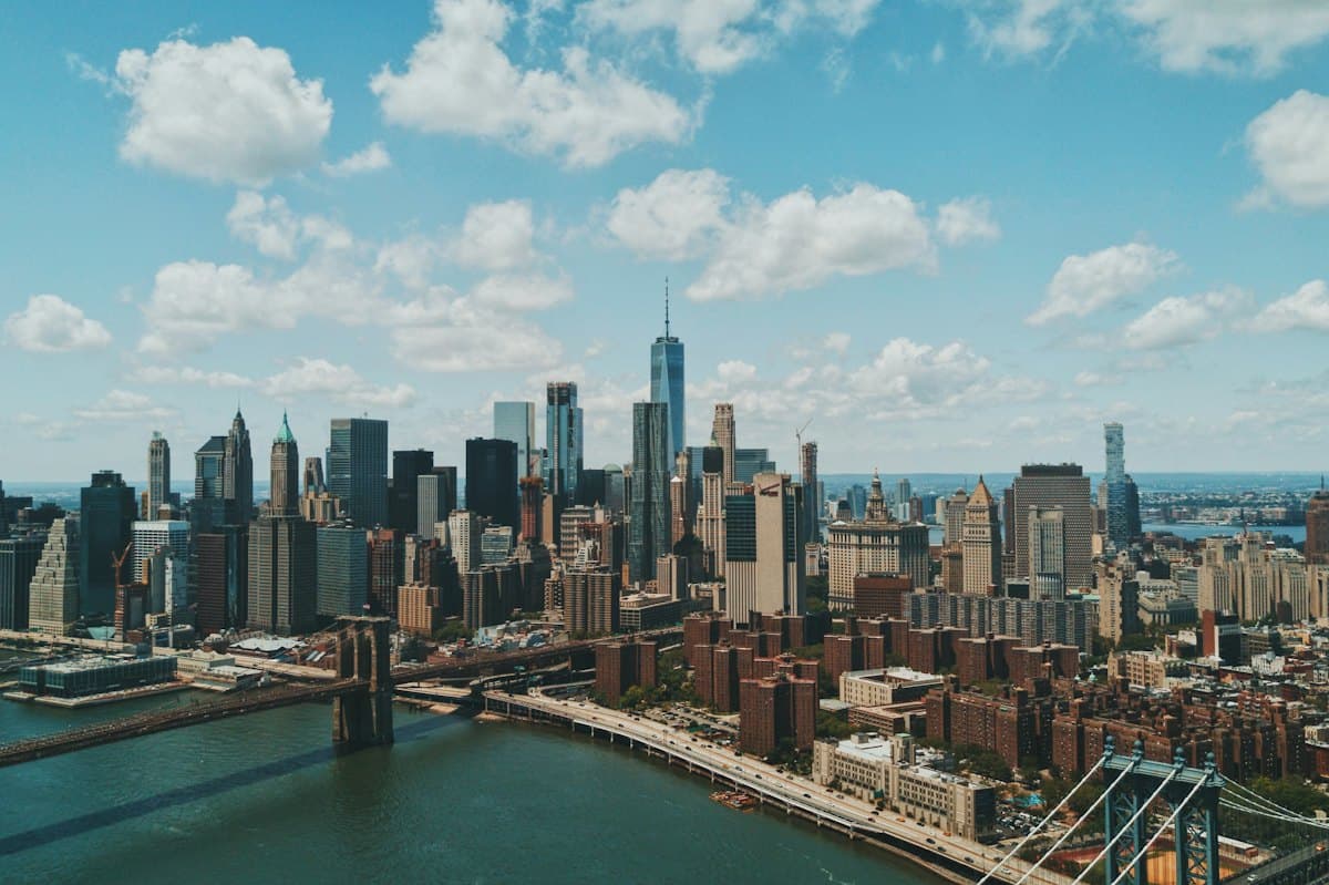 Manhattan skyline and Brooklyn Bridge